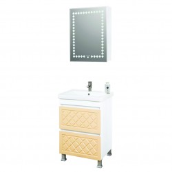 Долен шкаф с порцеланова мивка + Горен шкаф с огледало от PVC Astoria-М